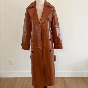 Avec Les Filles Faux Leather Trench